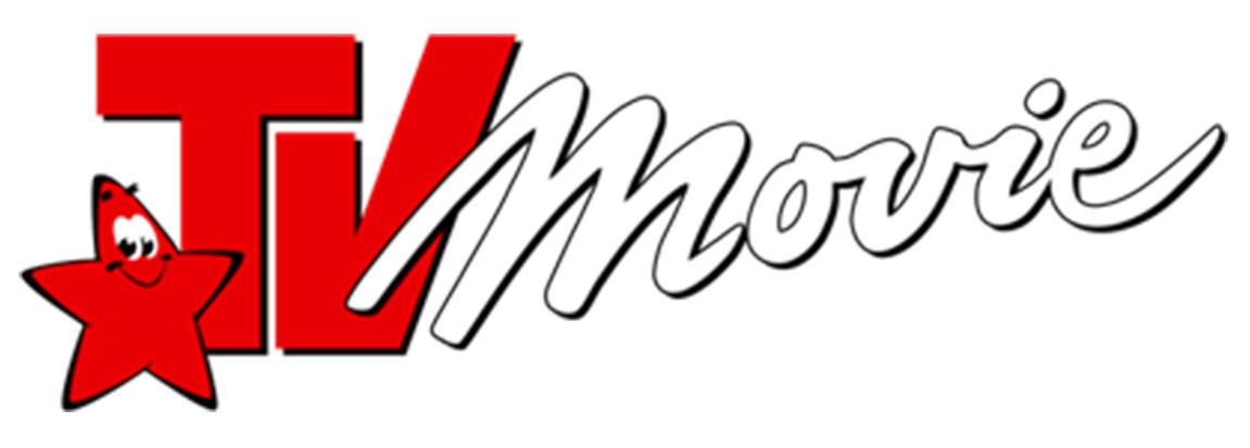 Logo von TV Movie mit roten und weißen Schriftzügen und einem roten Stern.