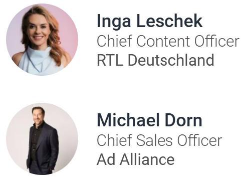 Zwei Personen mit Berufsbezeichnungen: Chief Content Officer und Chief Sales Officer.