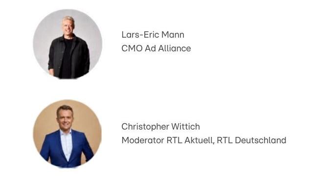 Porträts von zwei Männern mit Namen und Titeln.