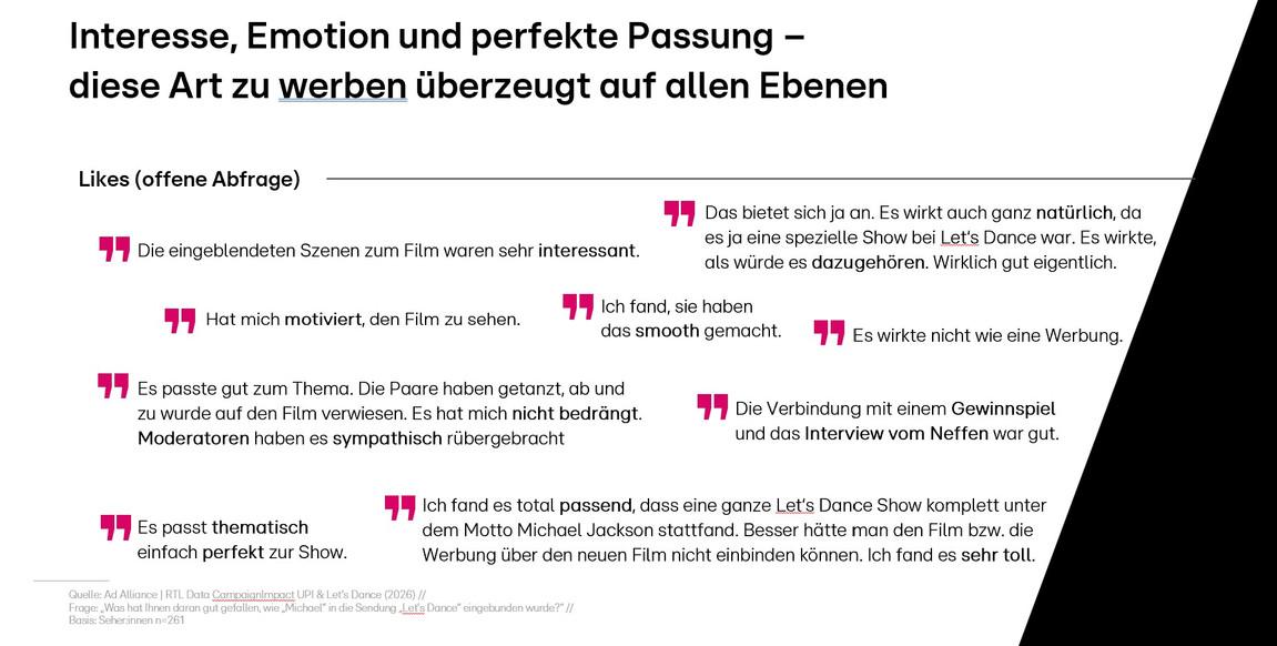 Zitate zur Werbung im Filmformat, Aussagen zur perfekten Passung.