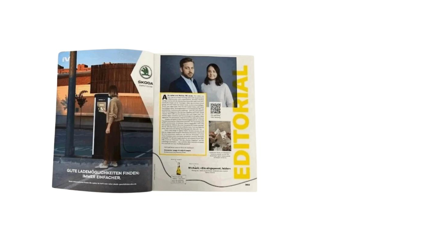 Flexform-Print I Ladekabel durch das Heft